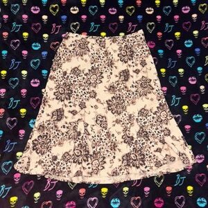 Apostrophe Cream and Brown Floral  Skirt